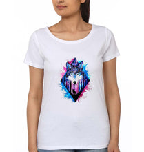 Load image into Gallery viewer, Wolf T-Shirt for Women-White-Ektarfa.online
