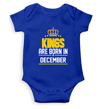 Load image into Gallery viewer, Kings Are Born In December Kids Romper For Baby Boy/Girl-0-5 Months(18 Inches)-Royal Blue-Ektarfa.online
