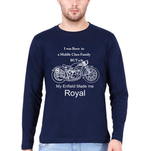 Load image into Gallery viewer, My Enfield made me Royal Full Sleeves T-Shirt for Men-Navy Blue-Ektarfa.online
