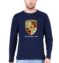 Load image into Gallery viewer, Porsche Logo Full Sleeves T-Shirt for Men-Navy Blue-Ektarfa.online
