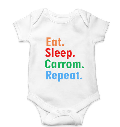 Carrom Kids Romper For Baby Boy/Girl-White-Ektarfa.online