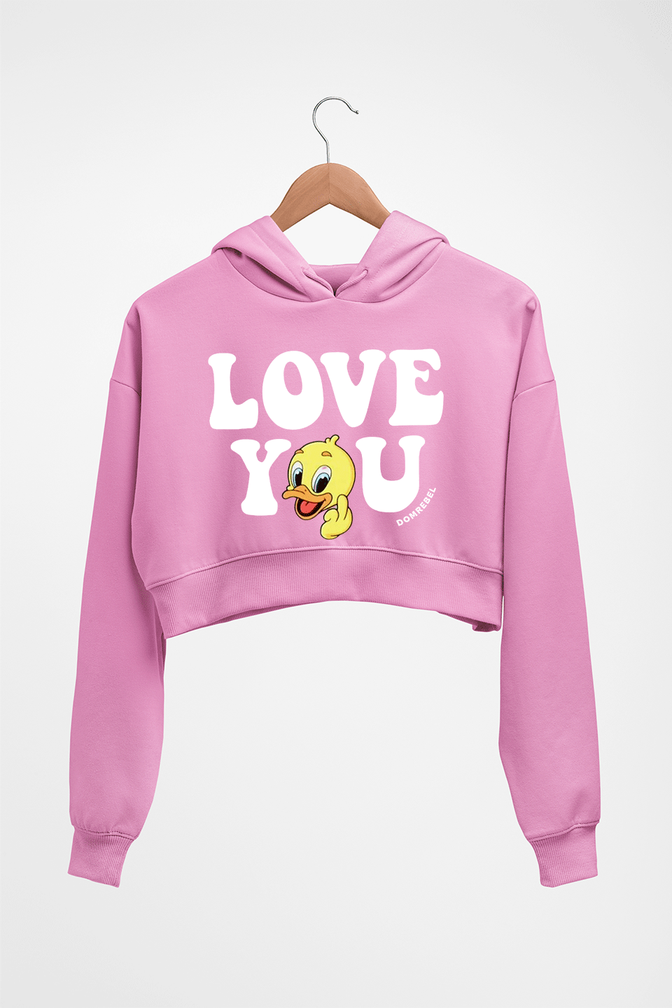 Domrebel Duck Crop HOODIE FOR WOMEN-Light Baby Pink-Ektarfa.online
