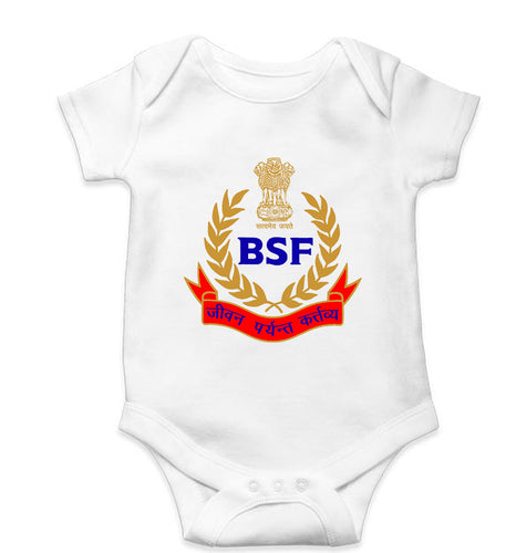 BSF Army Kids Romper For Baby Boy/Girl-White-Ektarfa.online