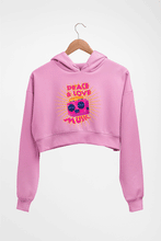 Load image into Gallery viewer, Psychedelic Music Peace Love Crop HOODIE FOR WOMEN-Light Baby Pink-Ektarfa.online
