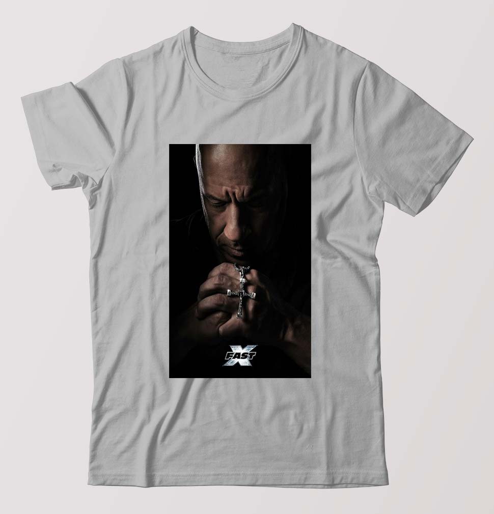 Fast X Vin Diesel T-Shirt for Men-Grey Melange-Ektarfa.online