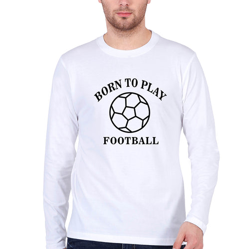 Play Football Full Sleeves T-Shirt for Men-White-Ektarfa.online