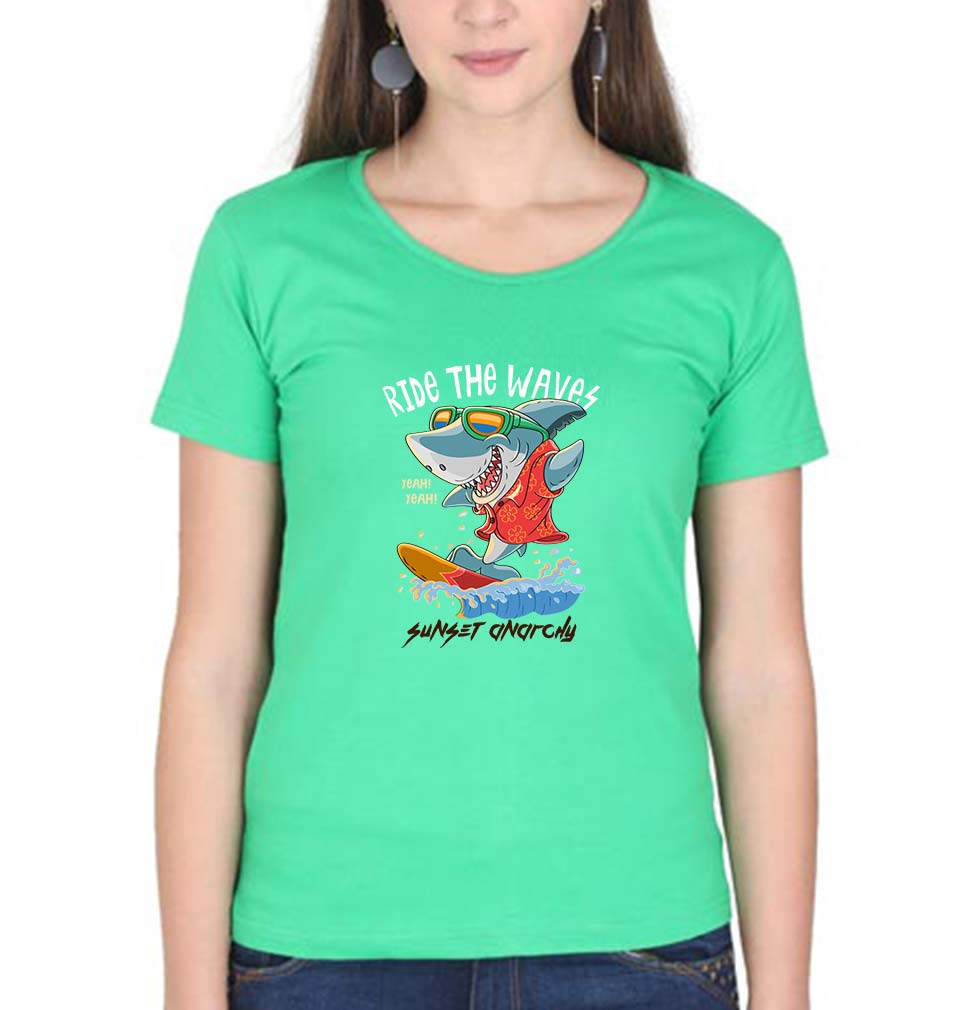 Shark T-Shirt for Women-Flag Green-Ektarfa.online