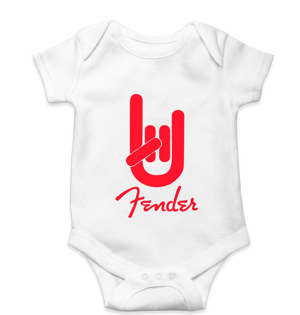 Fender Rock Hand Kids Romper For Baby Boy/Girl-White-Ektarfa.online