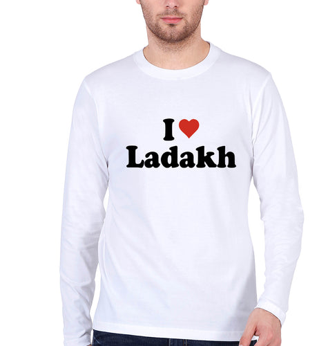 I Love Ladakh Full Sleeves T-Shirt for Men-White-Ektarfa.online