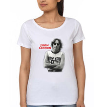 Load image into Gallery viewer, John Lennon T-Shirt for Women-White-Ektarfa.online
