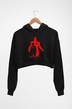 Load image into Gallery viewer, Iron Man Crop HOODIE FOR WOMEN-Black-Ektarfa.online
