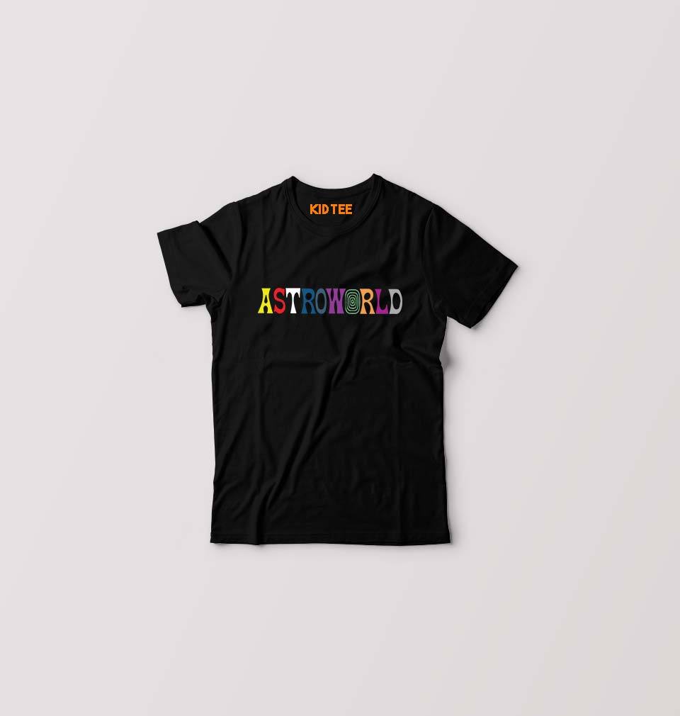 Astroworld Travis Scott Kids T-Shirt for Boy/Girl-Black-Ektarfa.online