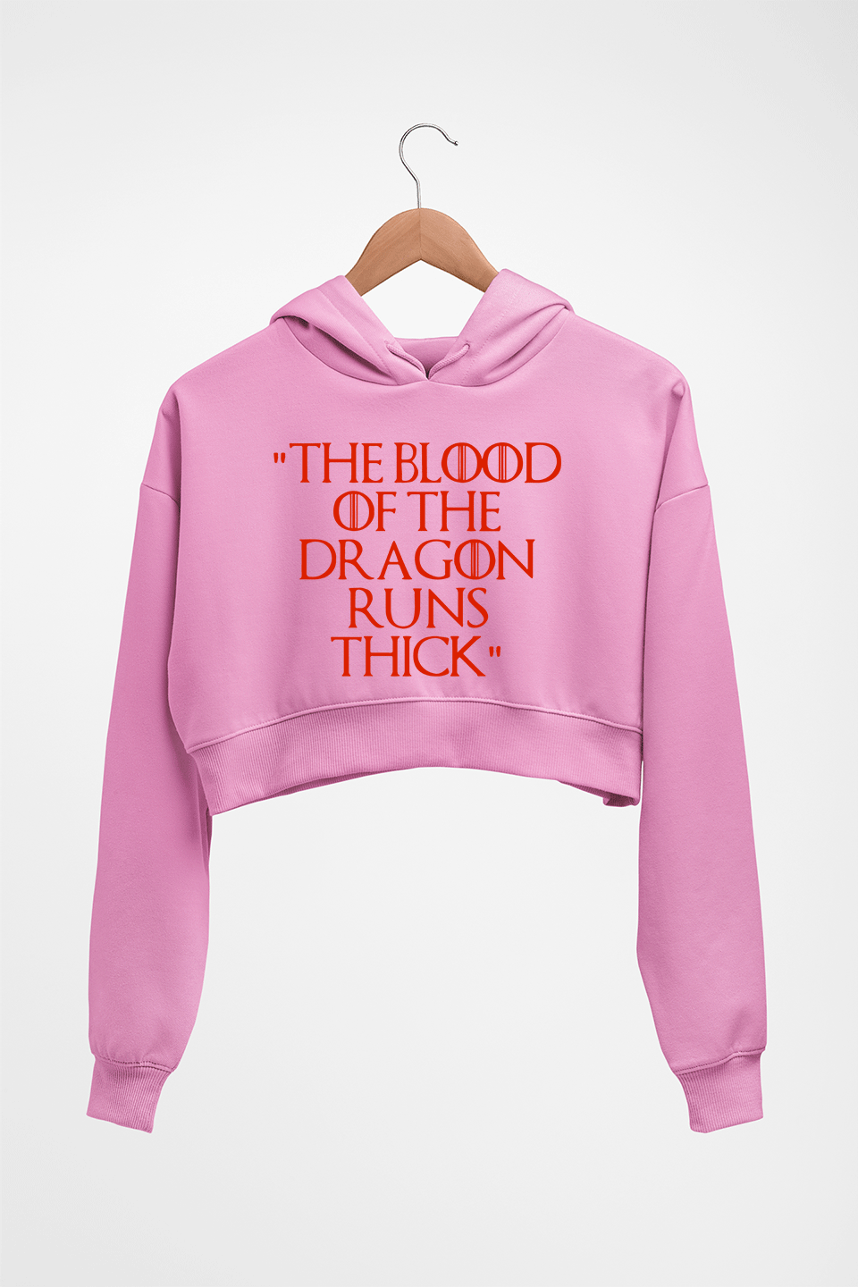 House of the Dragon (GOT) Crop HOODIE FOR WOMEN-Light Baby Pink-Ektarfa.online