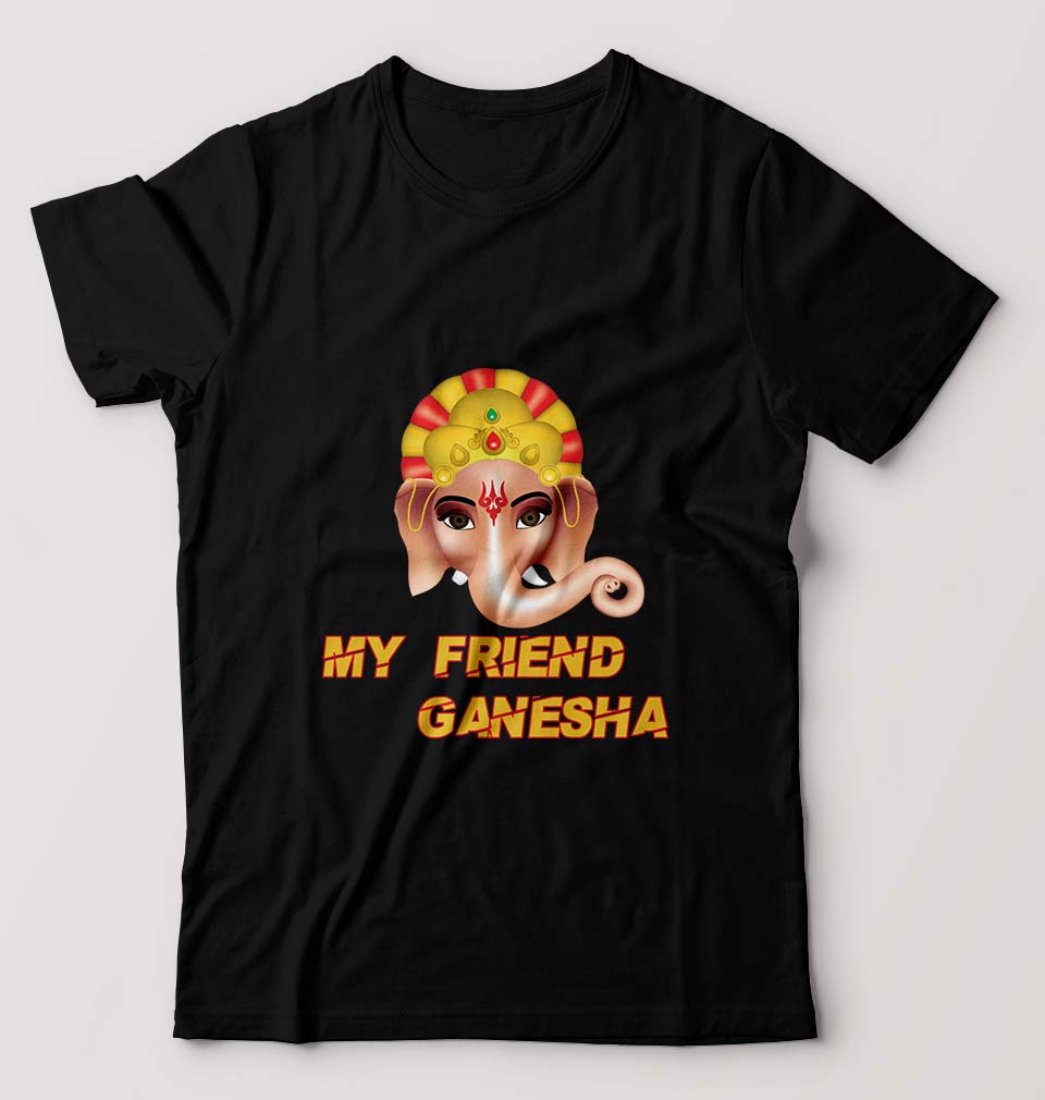 Ganpati JI(Ganesh) T-Shirt for Men-Black-Ektarfa.online