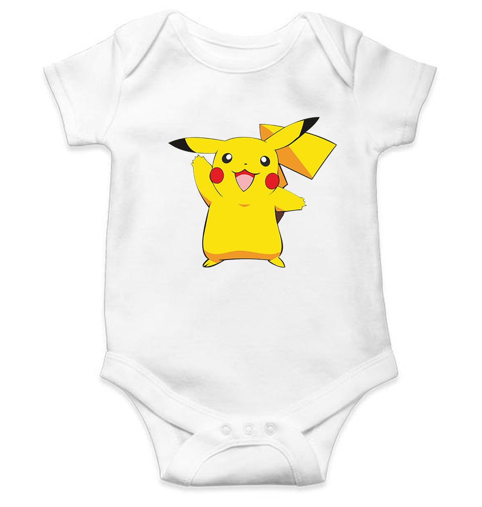 Pikachu Kids Romper Kids Romper For Baby Boy/Girl-0-5 Months(18 Inches)-White-Ektarfa.online