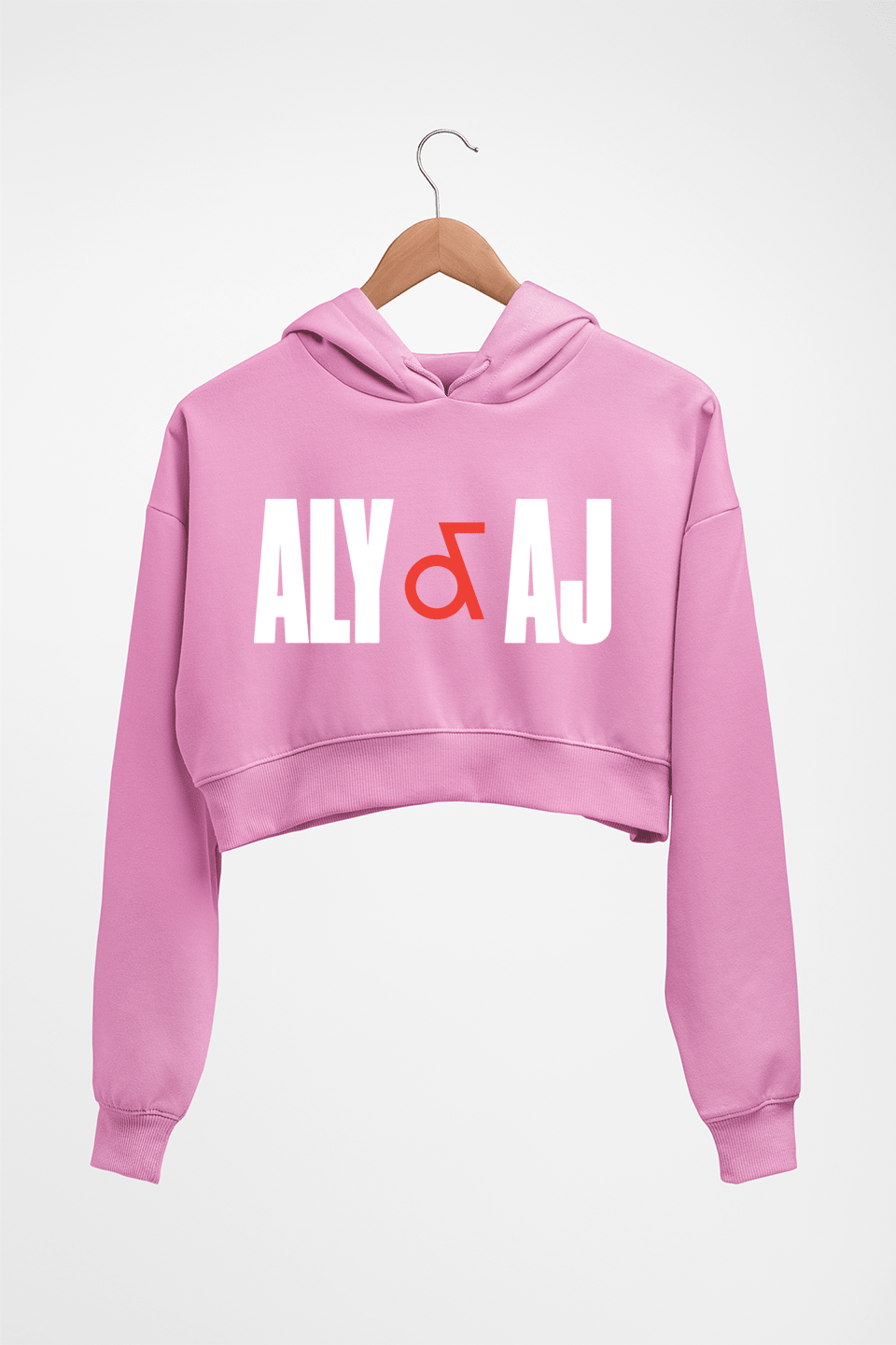 Aly & AJ Crop HOODIE FOR WOMEN-Light Baby Pink-Ektarfa.online