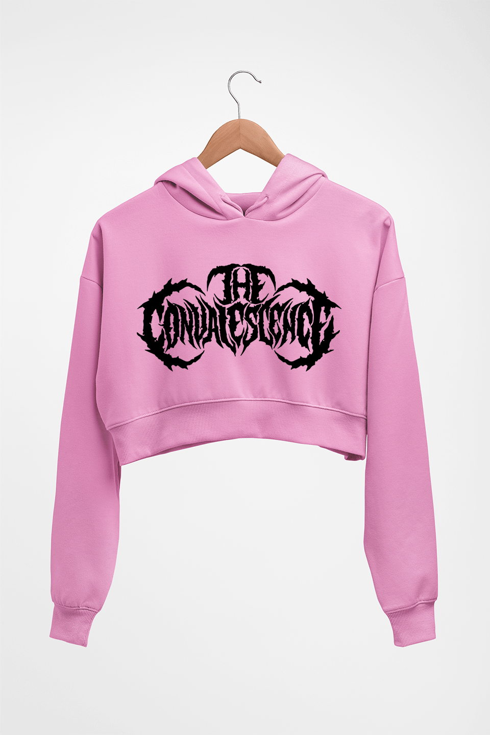 The Convalescence Crop HOODIE FOR WOMEN-Light Baby Pink-Ektarfa.online