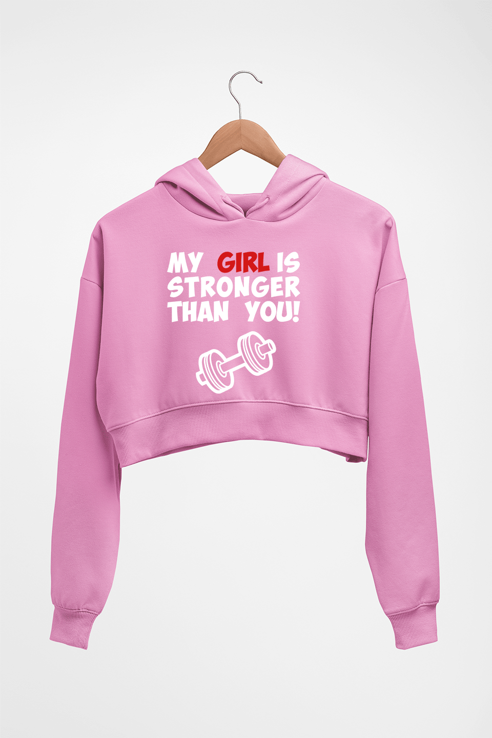 Gym Funny Crop HOODIE FOR WOMEN-Light Baby Pink-Ektarfa.online