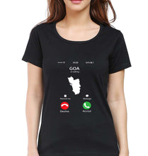 Load image into Gallery viewer, Goa Calling T-Shirt for Women-Black-Ektarfa.online
