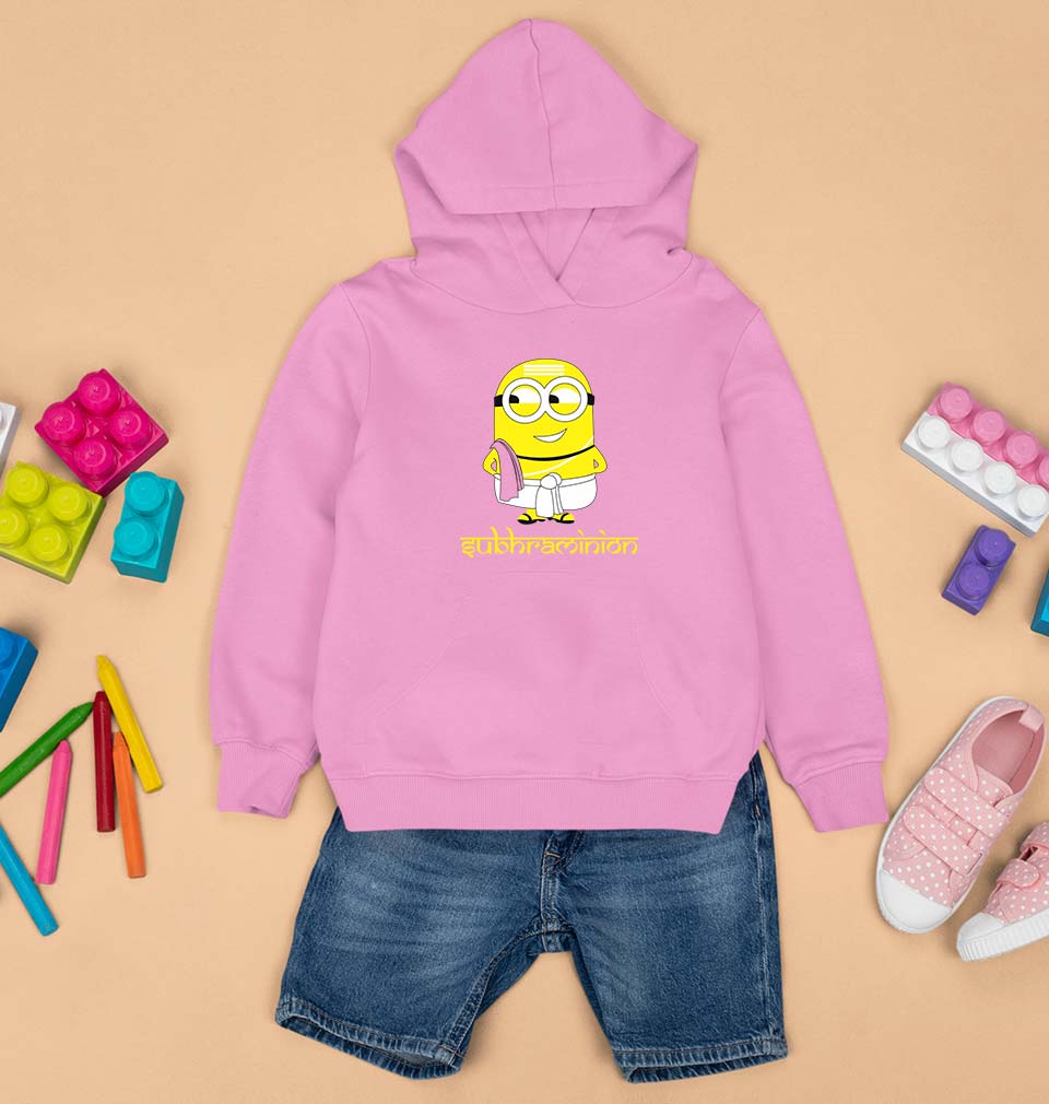 Minion Subhraminion Kids Hoodie for Boy/Girl-0-1 Year(22 Inches)-Light Baby Pink-Ektarfa.online