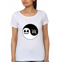 Load image into Gallery viewer, alan walker marshmello T-Shirt for Women-White-Ektarfa.online
