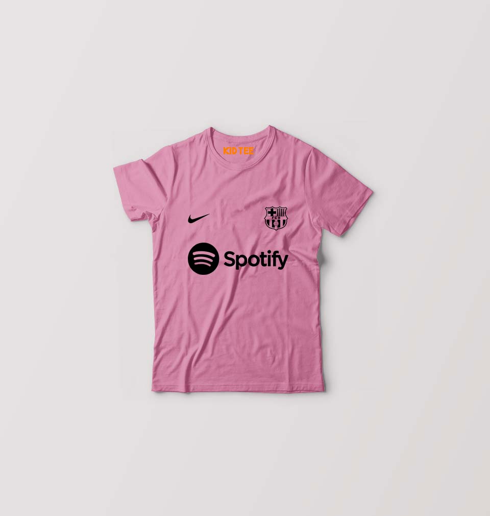 Barcelona 2022-23 Kids T-Shirt for Boy/Girl-Pink-Ektarfa.online