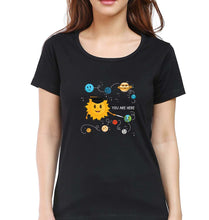 Load image into Gallery viewer, Solar System T-Shirt for Women-Black-Ektarfa.online
