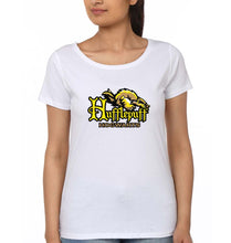 Load image into Gallery viewer, Hufflepuff Harry Potter T-Shirt for Women-White-Ektarfa.online
