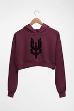 Load image into Gallery viewer, Who Dares Wins Balidaan Army Crop HOODIE FOR WOMEN-Maroon-Ektarfa.online
