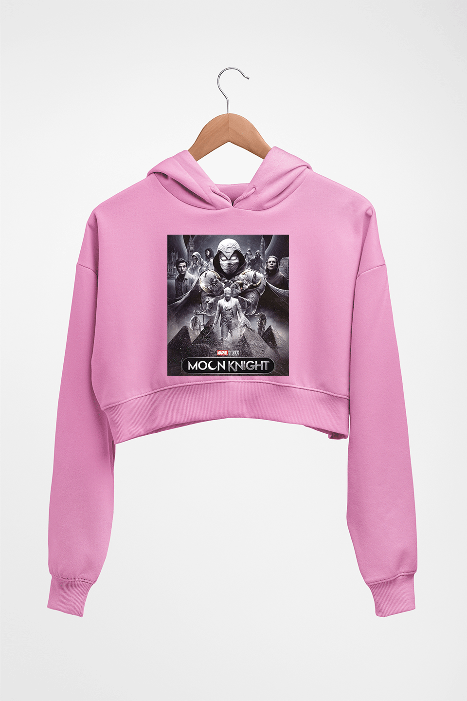 Moon Knight Crop HOODIE FOR WOMEN-Light Baby Pink-Ektarfa.online