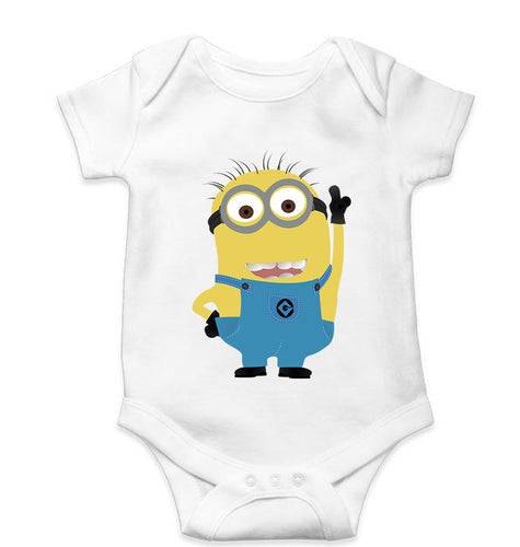 Minion Kids Romper For Baby Boy/Girl-0-5 Months(18 Inches)-White-Ektarfa.online