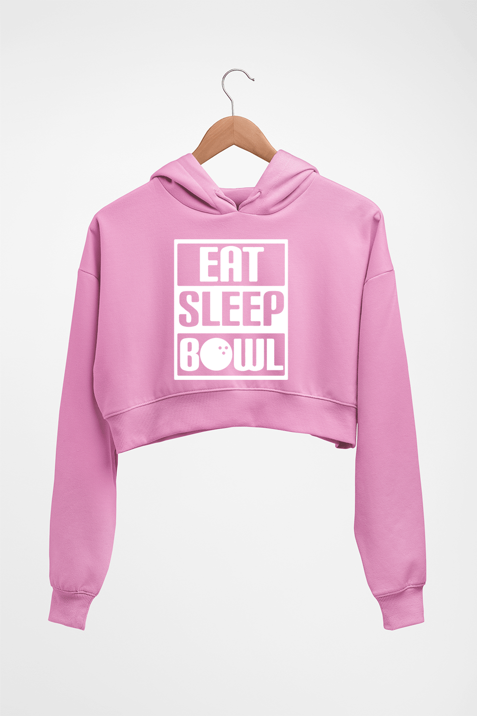 Bowling Crop HOODIE FOR WOMEN-Light Baby Pink-Ektarfa.online