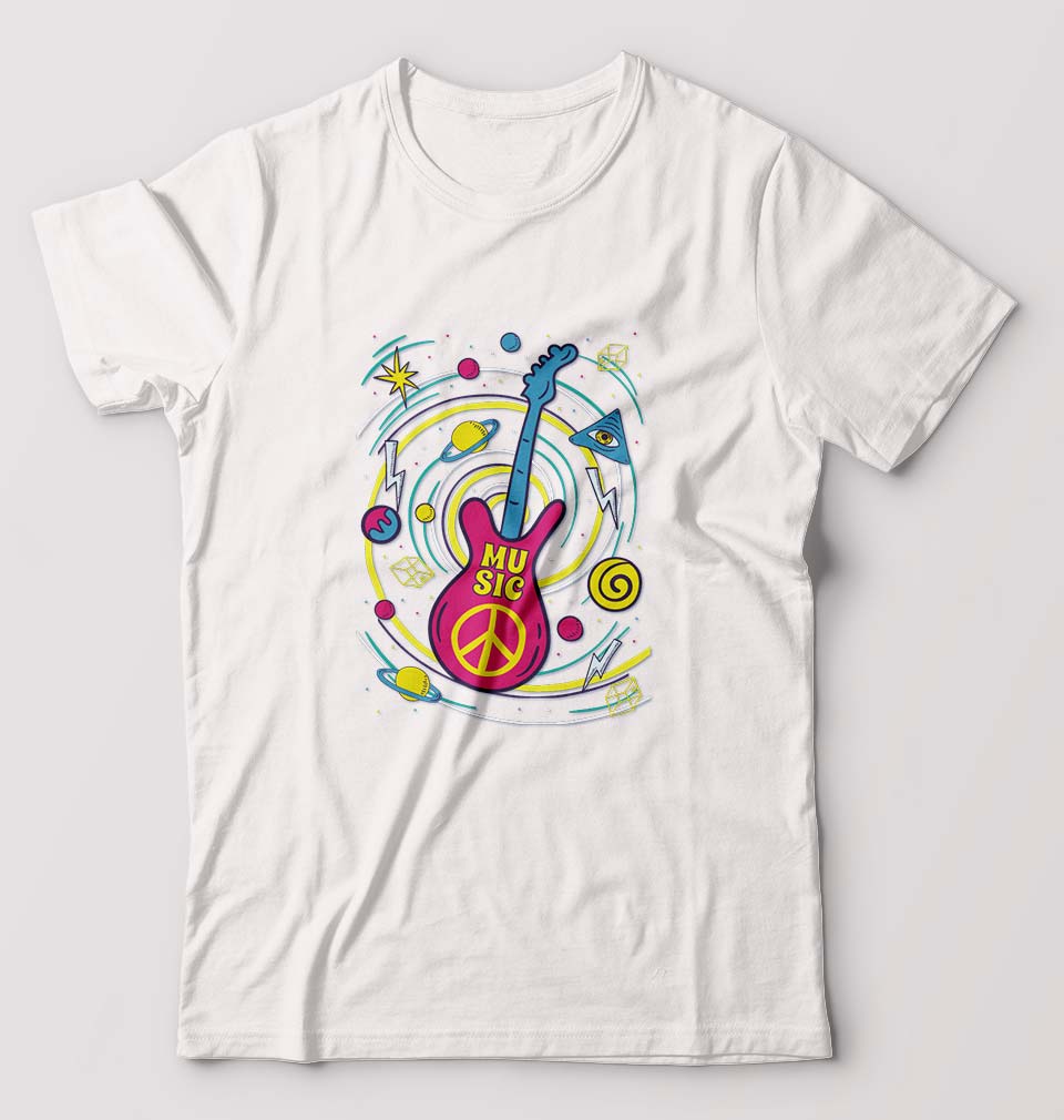 Psychedelic Music T-Shirt for Men-White-Ektarfa.online