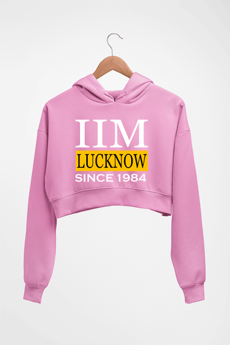 IIM Lucknow Crop HOODIE FOR WOMEN-Light Baby Pink-Ektarfa.online