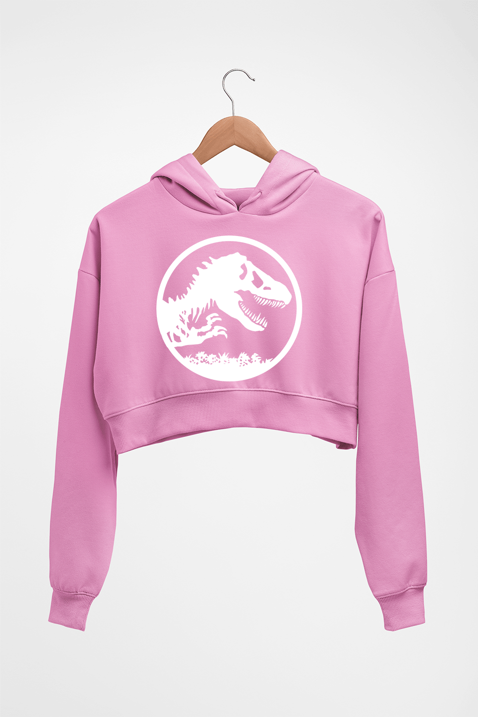 Jurassic World Crop HOODIE FOR WOMEN-Light Baby Pink-Ektarfa.online