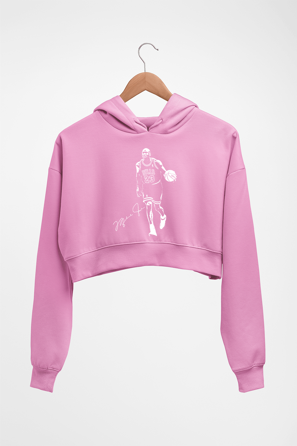 Michael Jordan Crop HOODIE FOR WOMEN-Light baby pink-Ektarfa.online