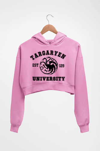 House Targaryen (GOT) Crop HOODIE FOR WOMEN-Light Baby Pink-Ektarfa.online