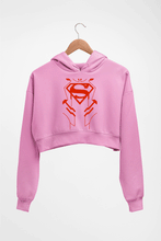 Load image into Gallery viewer, Superman Superhero Crop HOODIE FOR WOMEN-Light Baby Pink-Ektarfa.online
