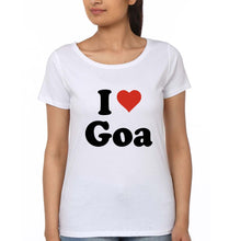Load image into Gallery viewer, I Love Goa T-Shirt for Women-White-Ektarfa.online
