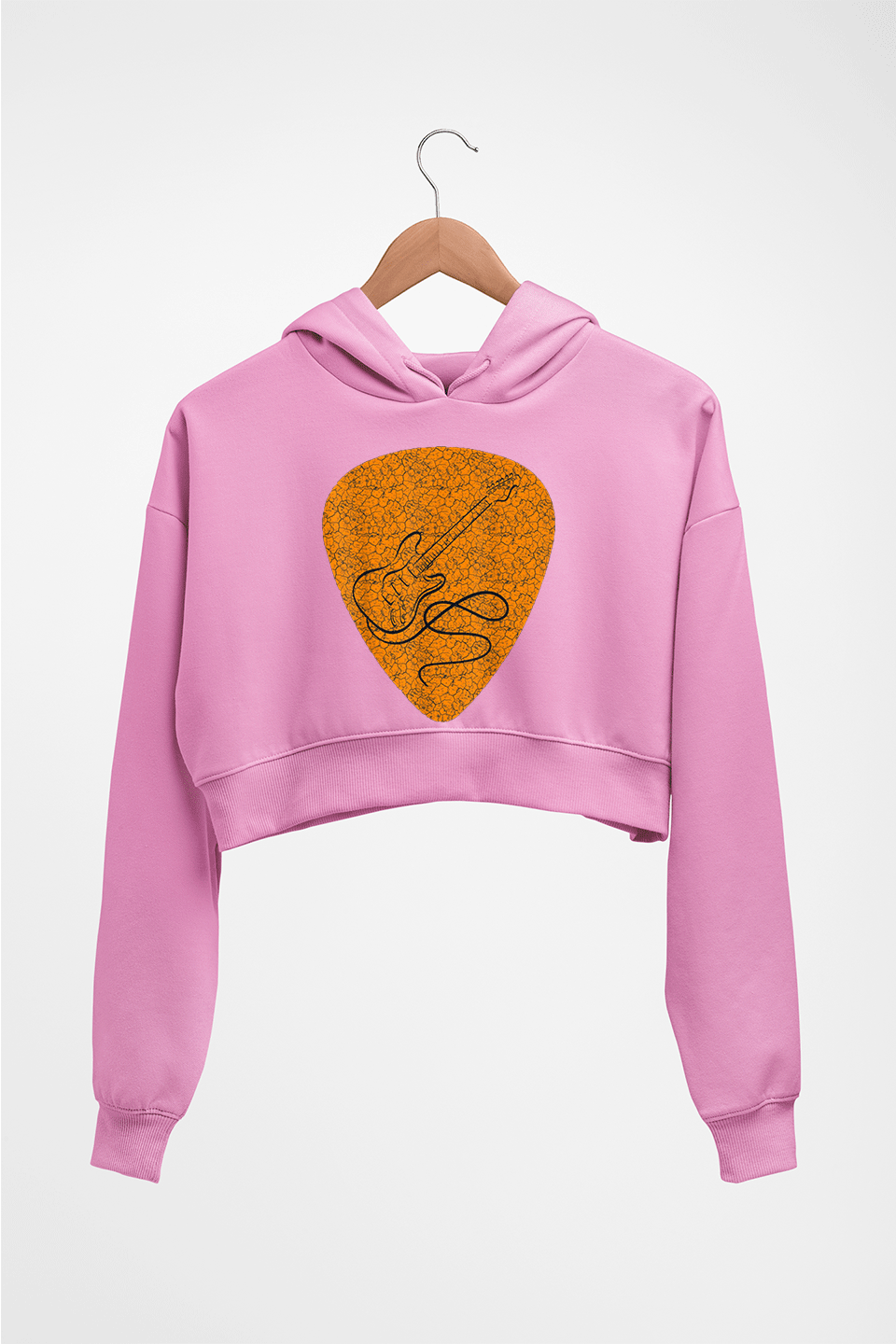 Guitar Crop HOODIE FOR WOMEN-Light Baby Pink-Ektarfa.online