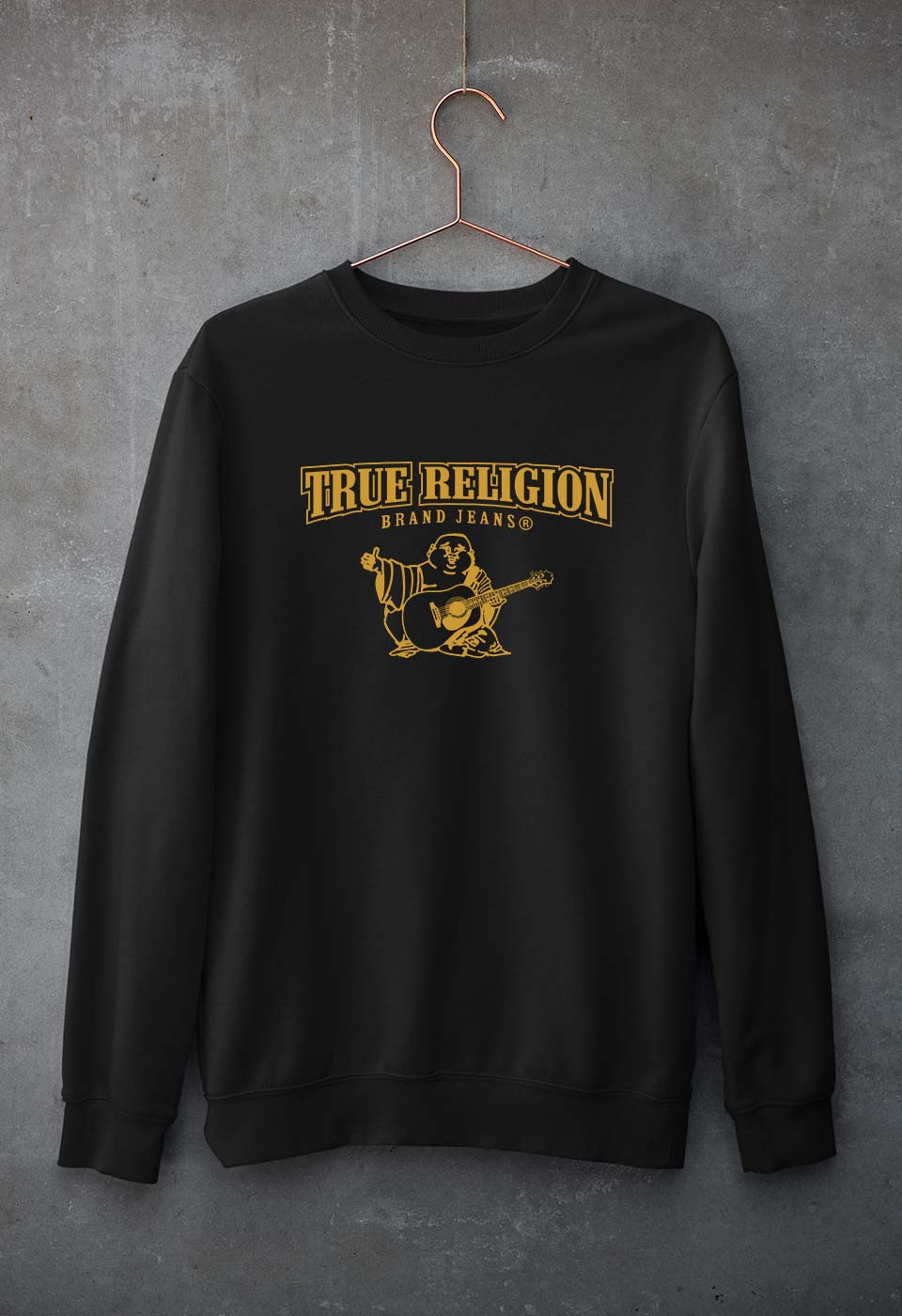 True Religion Unisex Sweatshirt for Men/Women-Black-Ektarfa.online
