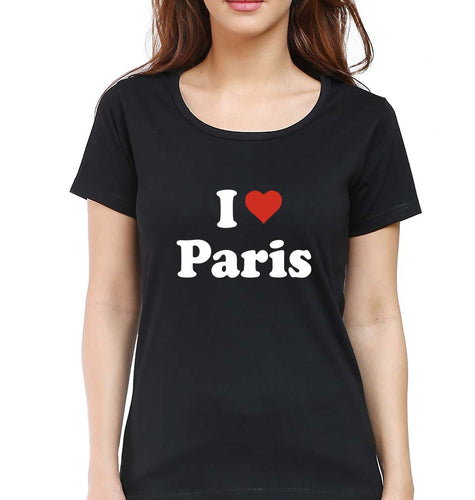 I Love Paris T-Shirt for Women-Black-Ektarfa.online