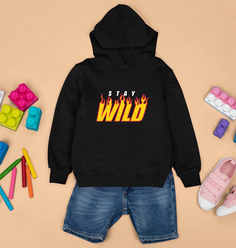Stay Wild Kids Hoodie for Boy/Girl-Black-Ektarfa.online