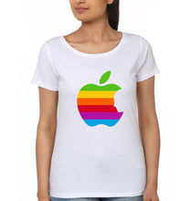 Load image into Gallery viewer, Steve Jobs Apple T-Shirt for Women-White-Ektarfa.online
