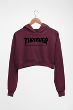 Load image into Gallery viewer, Thrasher Magazine Crop HOODIE FOR WOMEN-Maroon-Ektarfa.online
