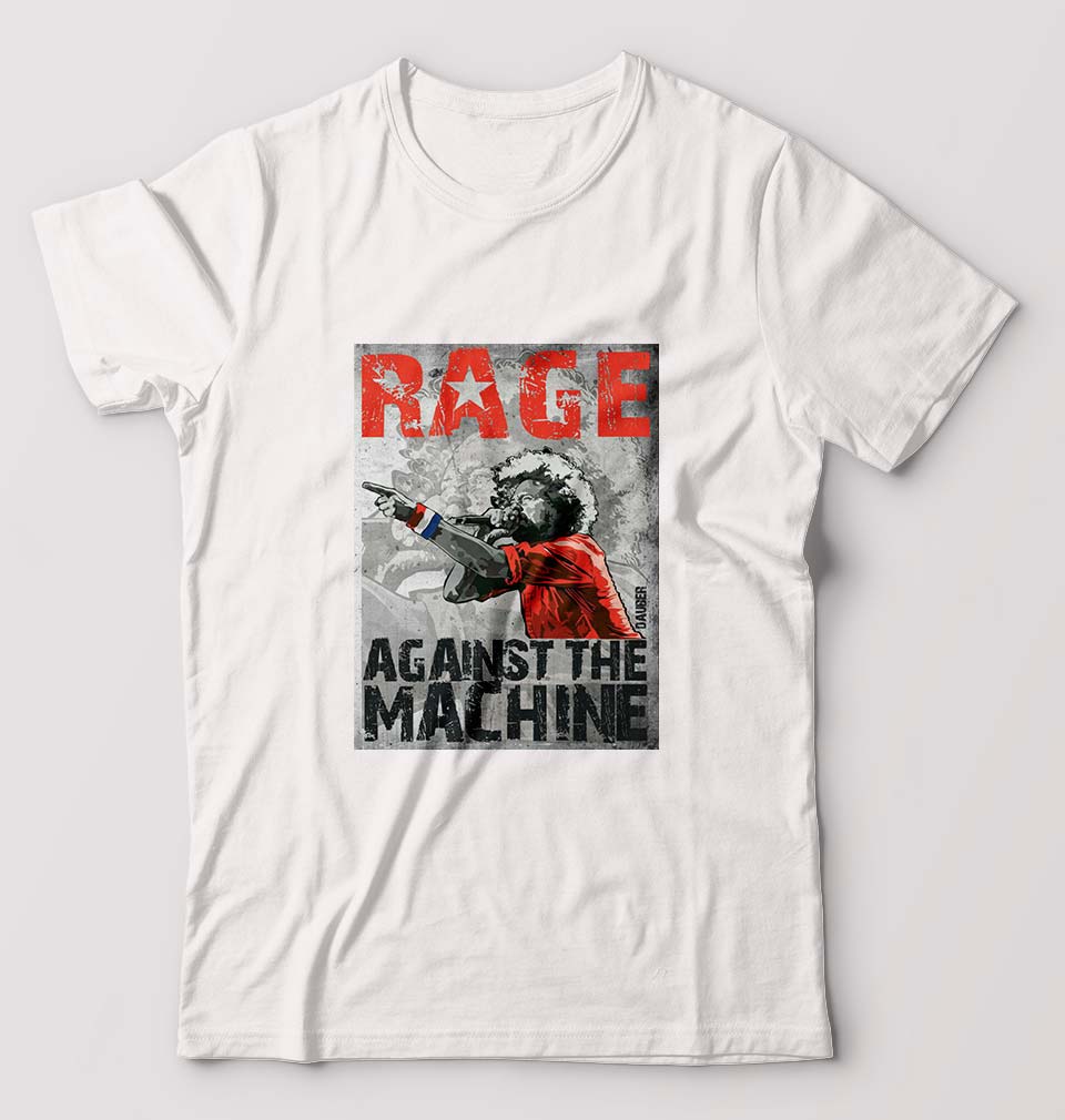 Rage Against The Machine T-Shirt for Men-White-Ektarfa.online