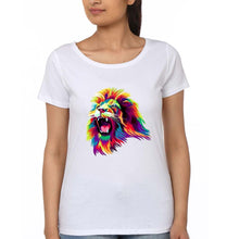 Load image into Gallery viewer, Lion T-Shirt for Women-White-Ektarfa.online
