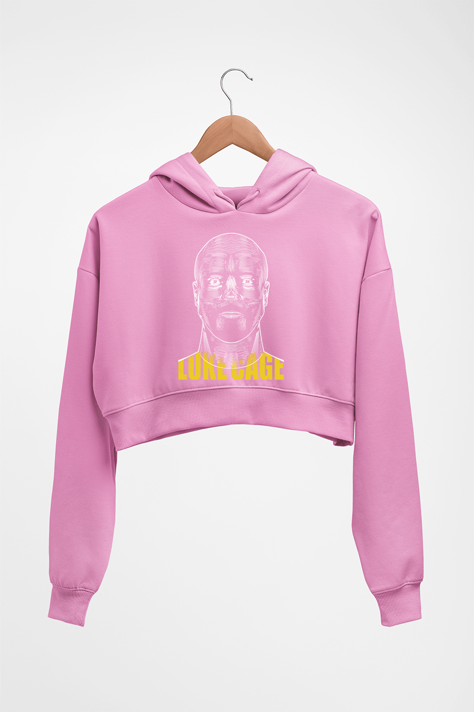 Luke Cage Crop HOODIE FOR WOMEN-Light Baby Pink-Ektarfa.online