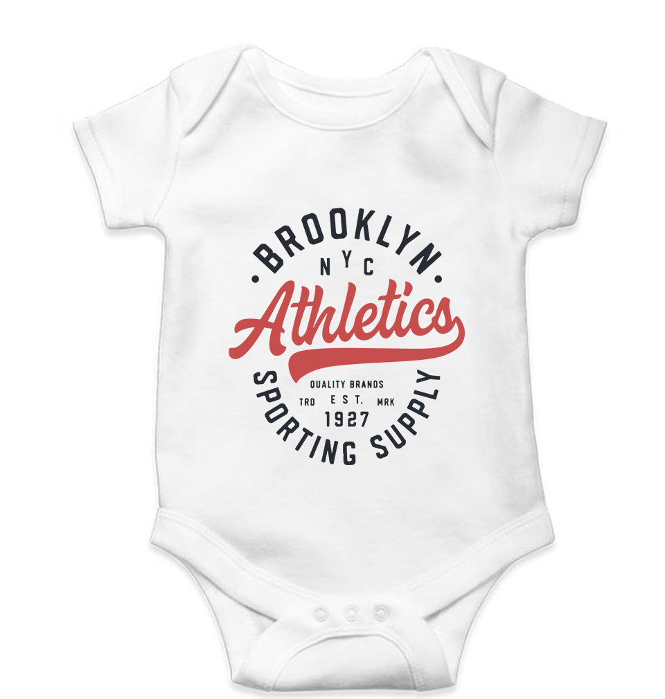 Varsity Brooklyn NYC Kids Romper For Baby Boy/Girl-White-Ektarfa.online