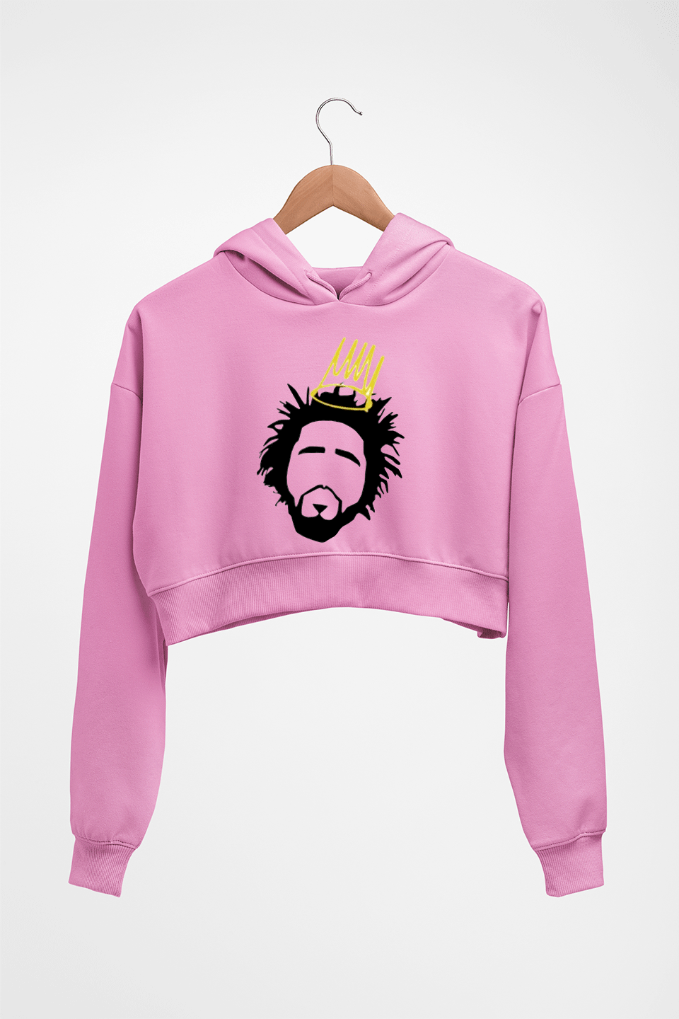 J. Cole Crop HOODIE FOR WOMEN-Light Baby Pink-Ektarfa.online
